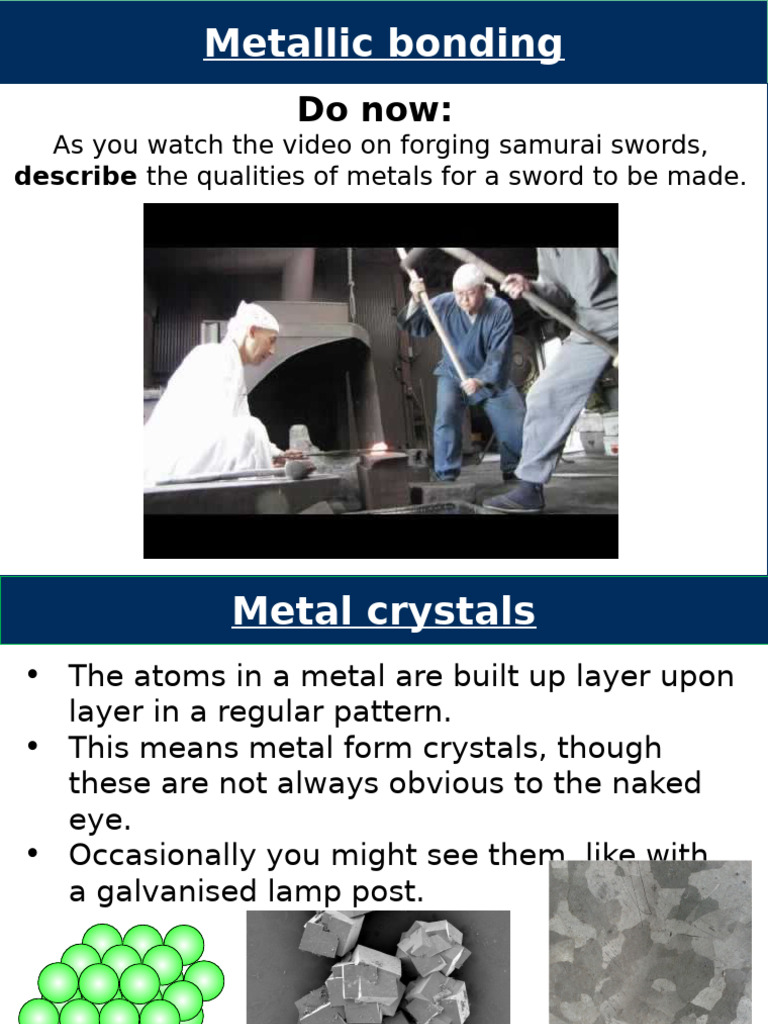 Chemistry - Bonding in Metals, Alloys, Writing Equations | PDF | Ionic ...