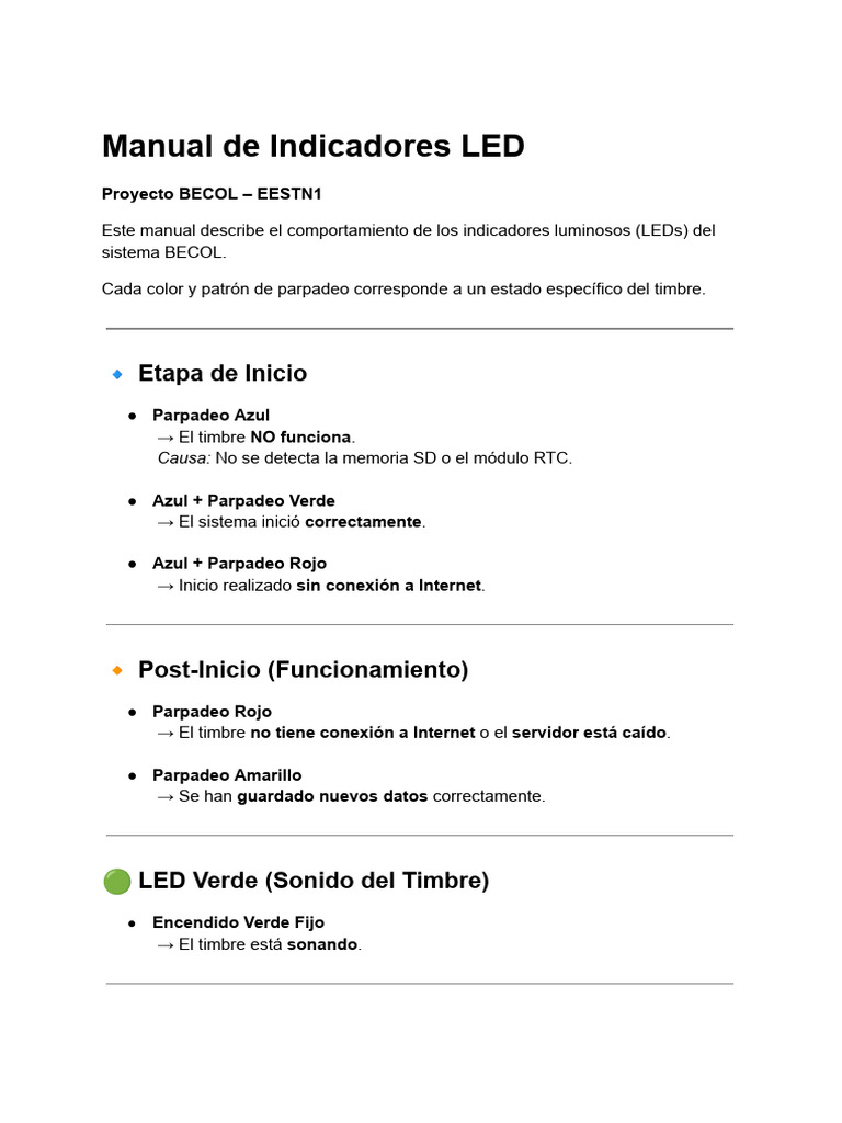 BECOL - Manual de Leds | PDF