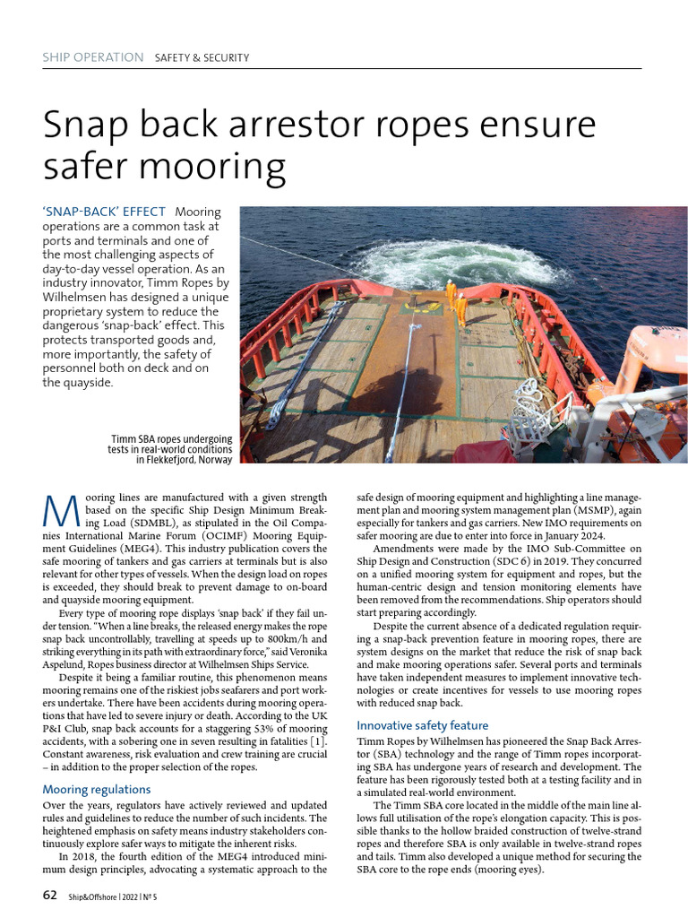 Safer Mooring with Timm SBA Ropes | PDF | Rope | Ships
