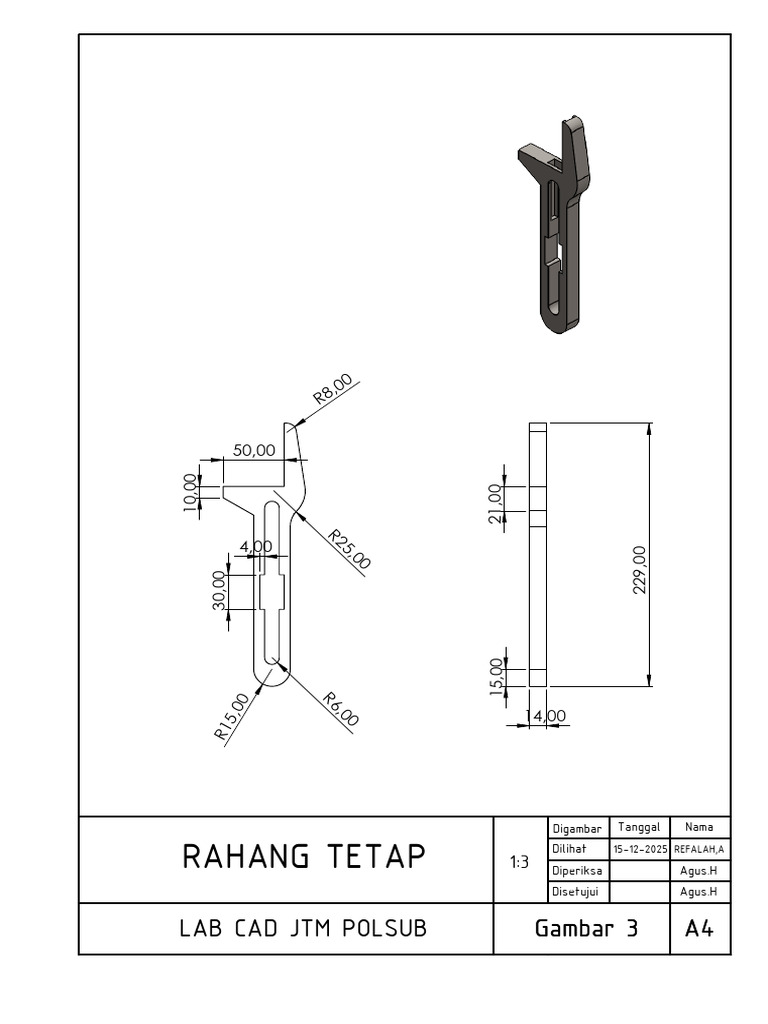 Rincian Komponen Lab CAD JTM POLSUB | PDF