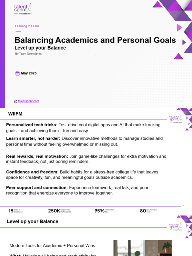 Balance Academics and Personal Goals | PDF | Behavior Modification ...