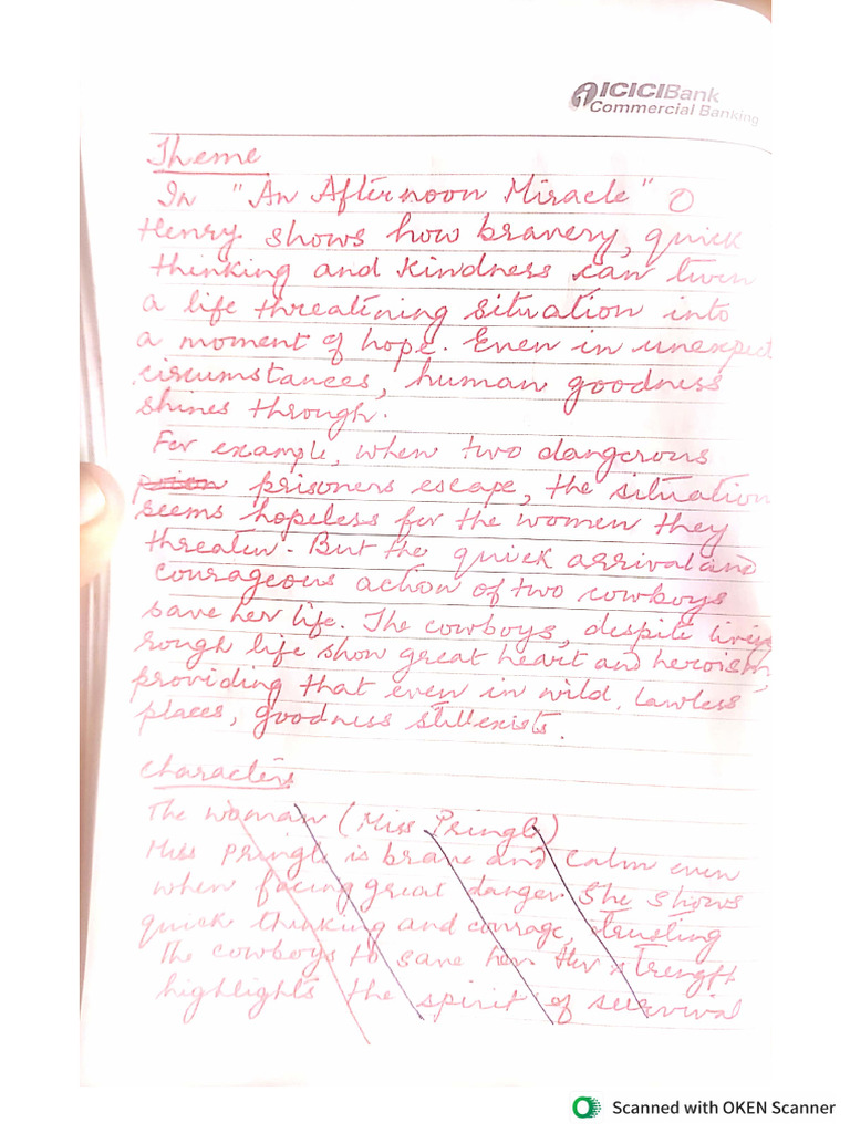 Afternoon Miracle - Notes | PDF