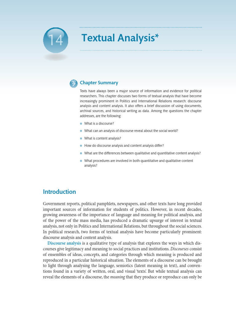 Textual Analysis in Political Research | PDF | Discourse | Qualitative ...