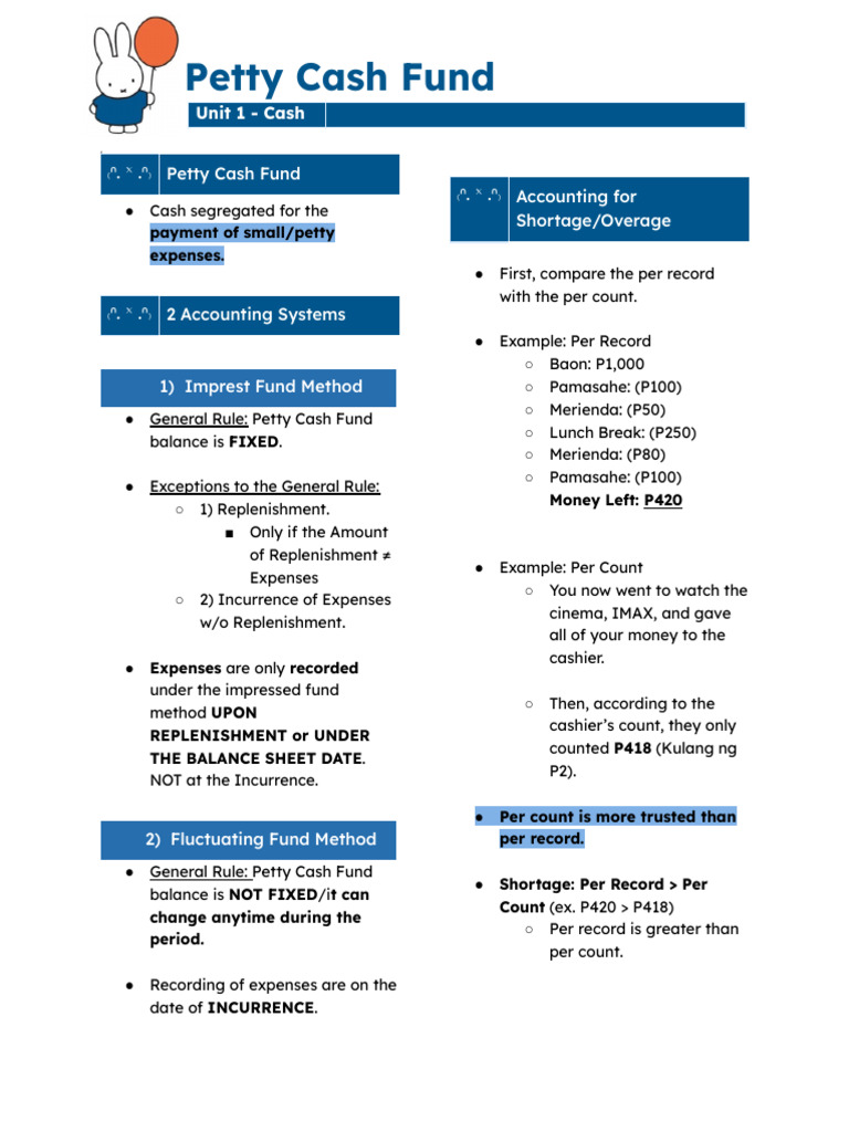 Petty Cash Fund | PDF | Service Industries | Financial Services