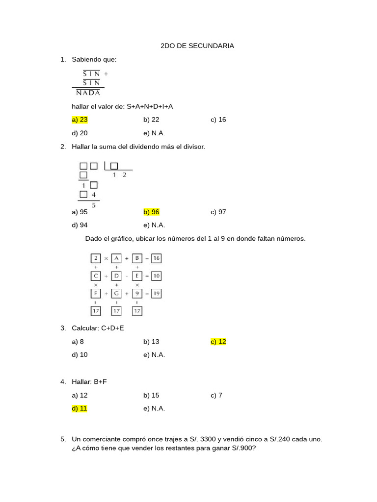 2do de Secundaria | PDF