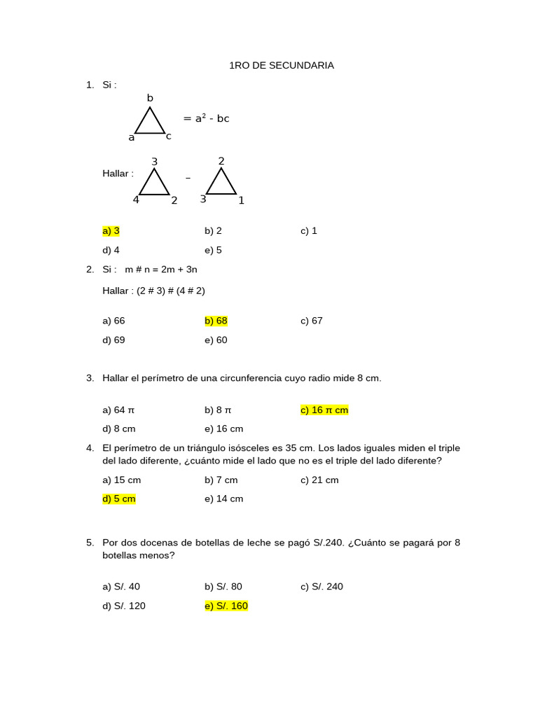 1ro de Secundaria | PDF