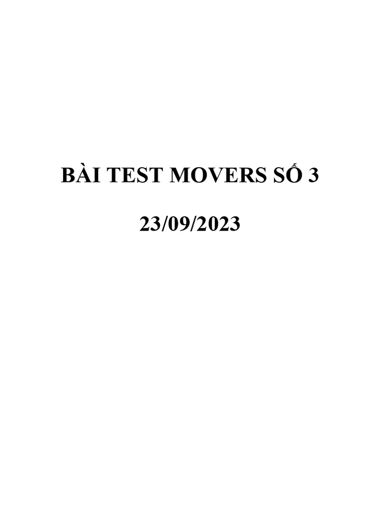 Movers Test 3 Listening & Writing | PDF | Grandparent