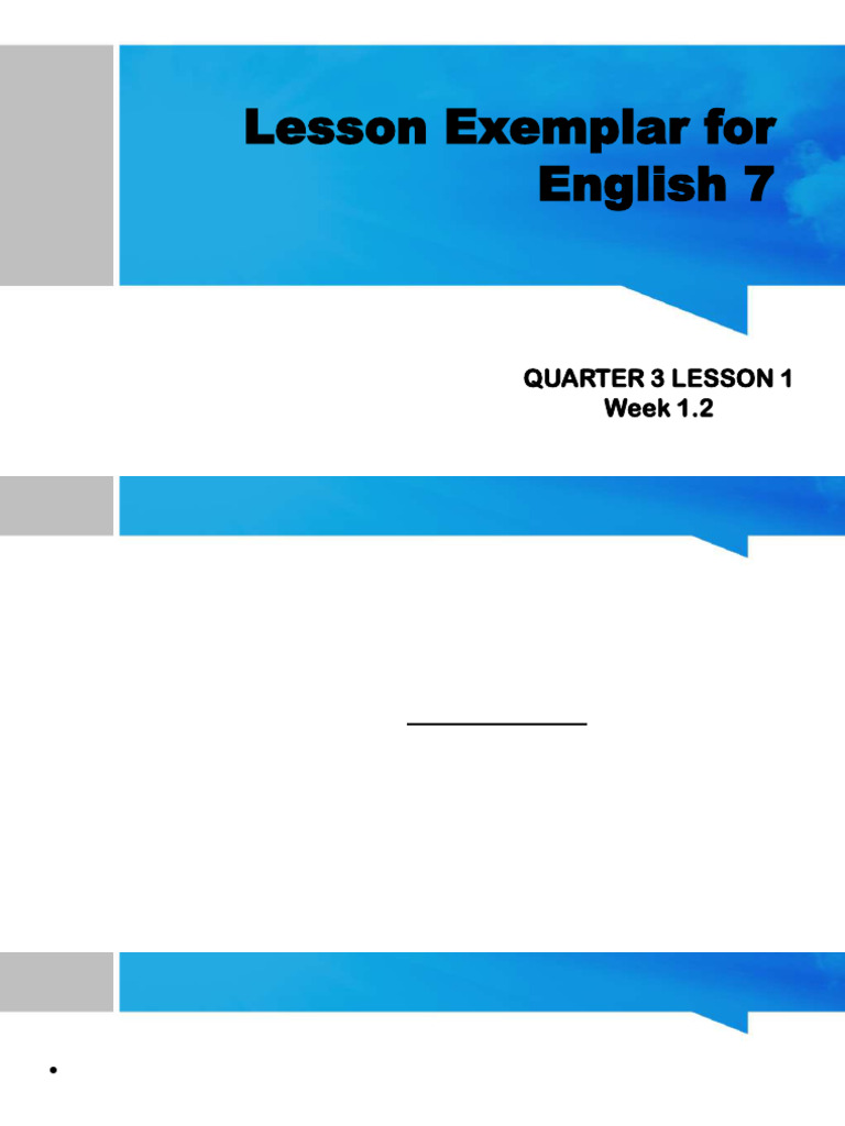 Eng. 7 Quarter 3 Lesson 1 Week 1.2 | PDF | Essays | Human Communication