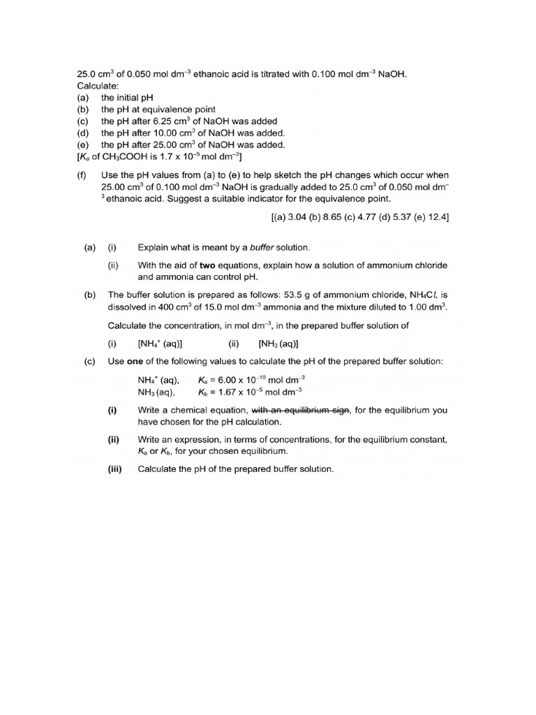 Acid Base Questions-2 | PDF