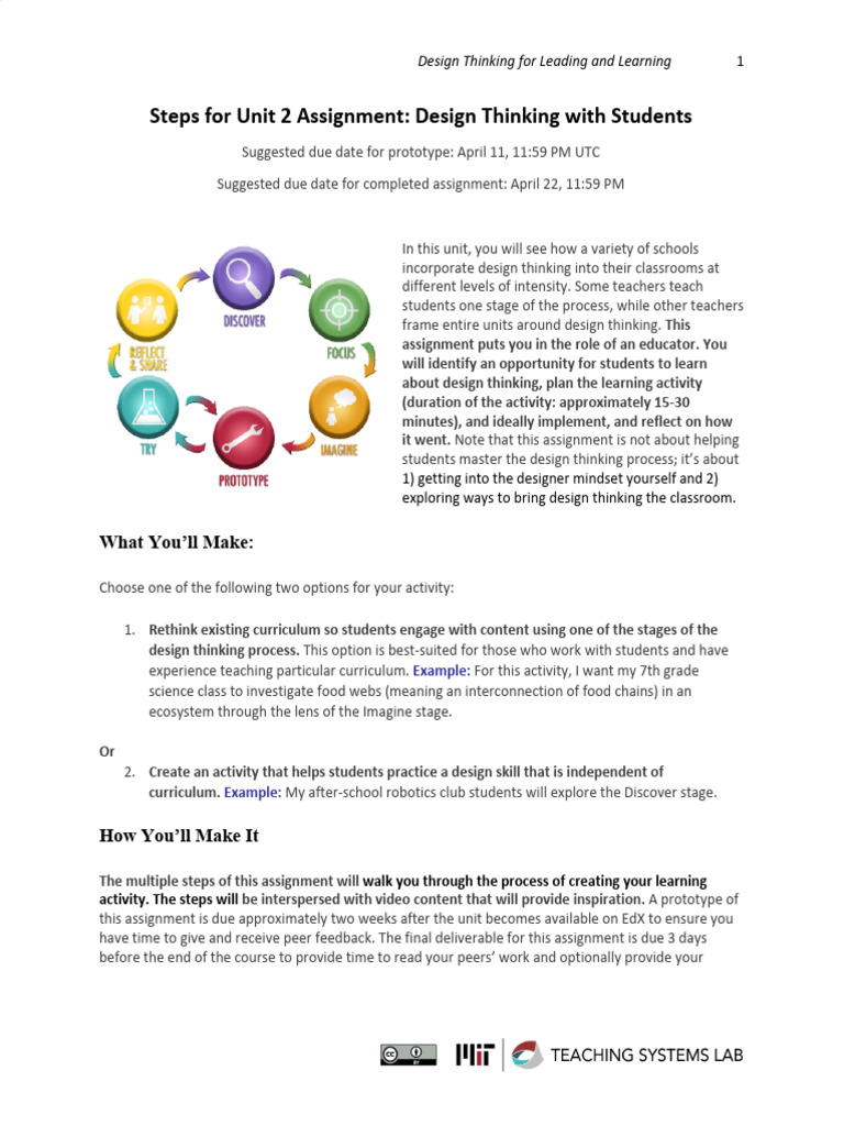 Design Thinking in Education Activities | PDF | Design Thinking | Thought