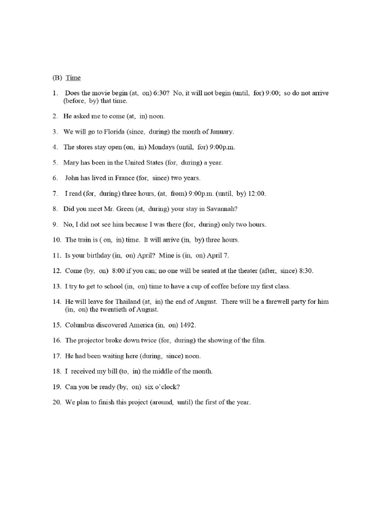 Preposition 5 4 | PDF