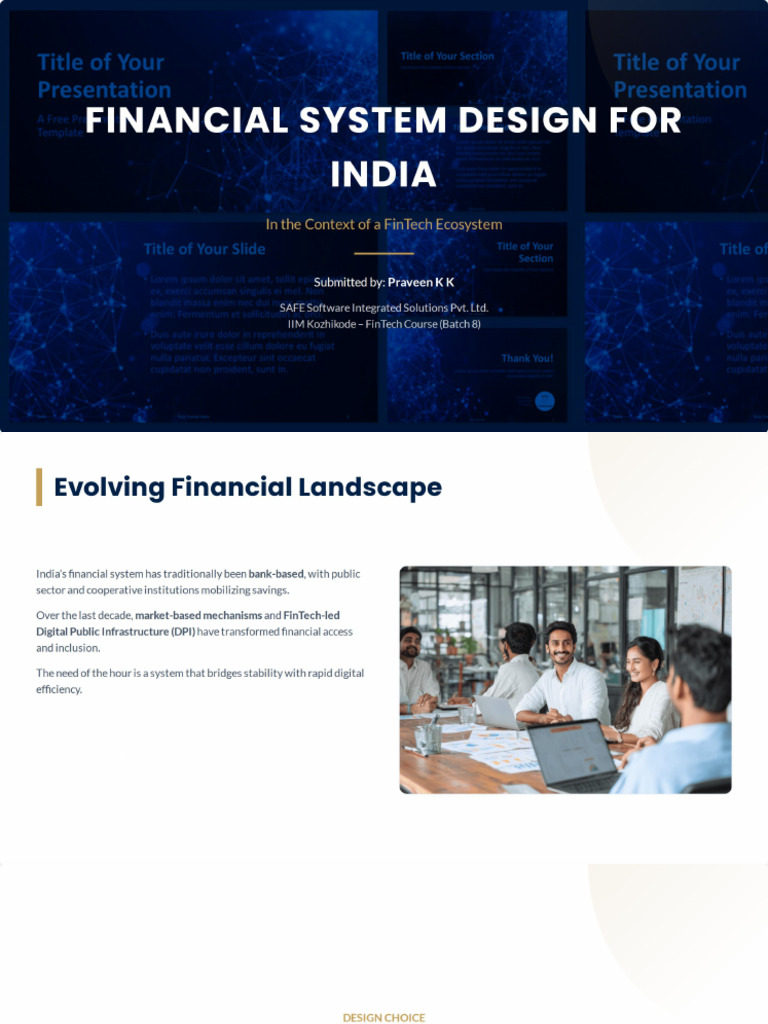 Preferred Financial System Design For India-1 | PDF