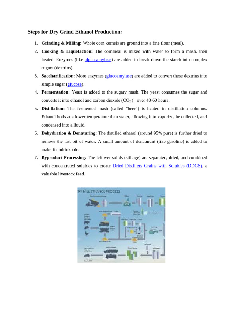 Dry Grind Ethanol Production Process | PDF