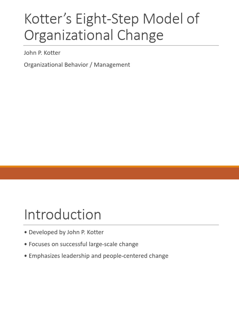 Kotter's 8 Steps for Organizational Change | PDF