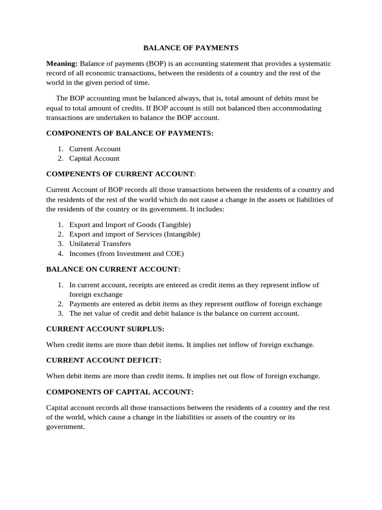 Understanding Balance of Payments Basics | PDF | Exchange Rate ...
