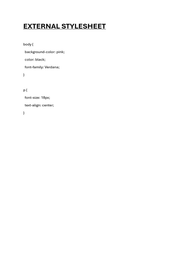 External Stylesheet | PDF