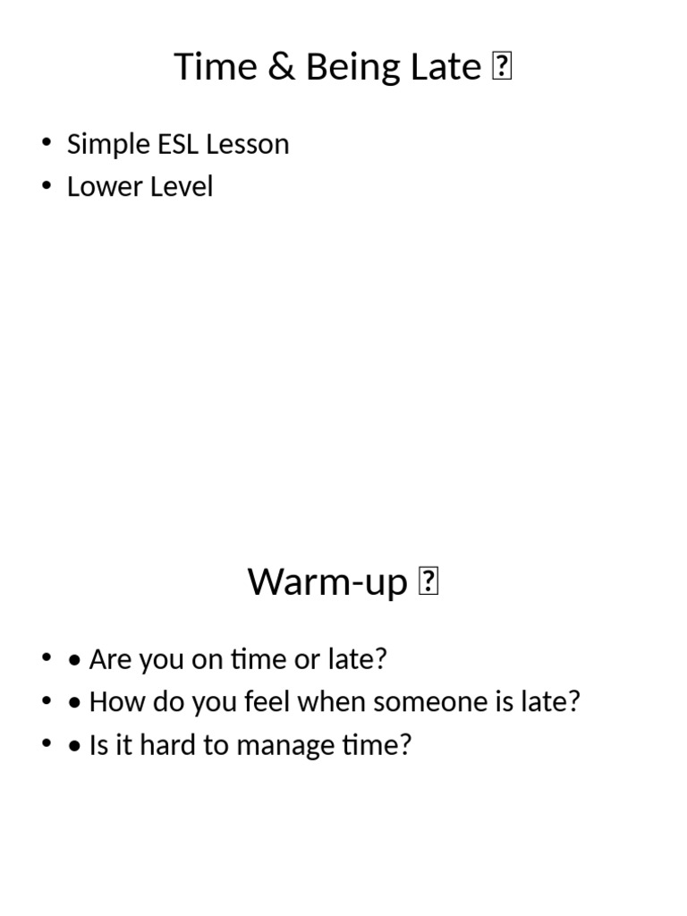 Understanding Time and Punctuality in ESL | PDF