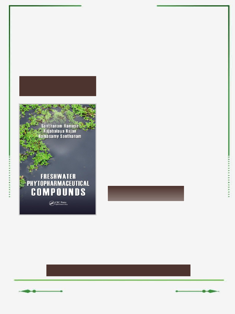 Freshwater Phytopharmaceutical Compounds 1st Edition Santhanam Ramesh ...