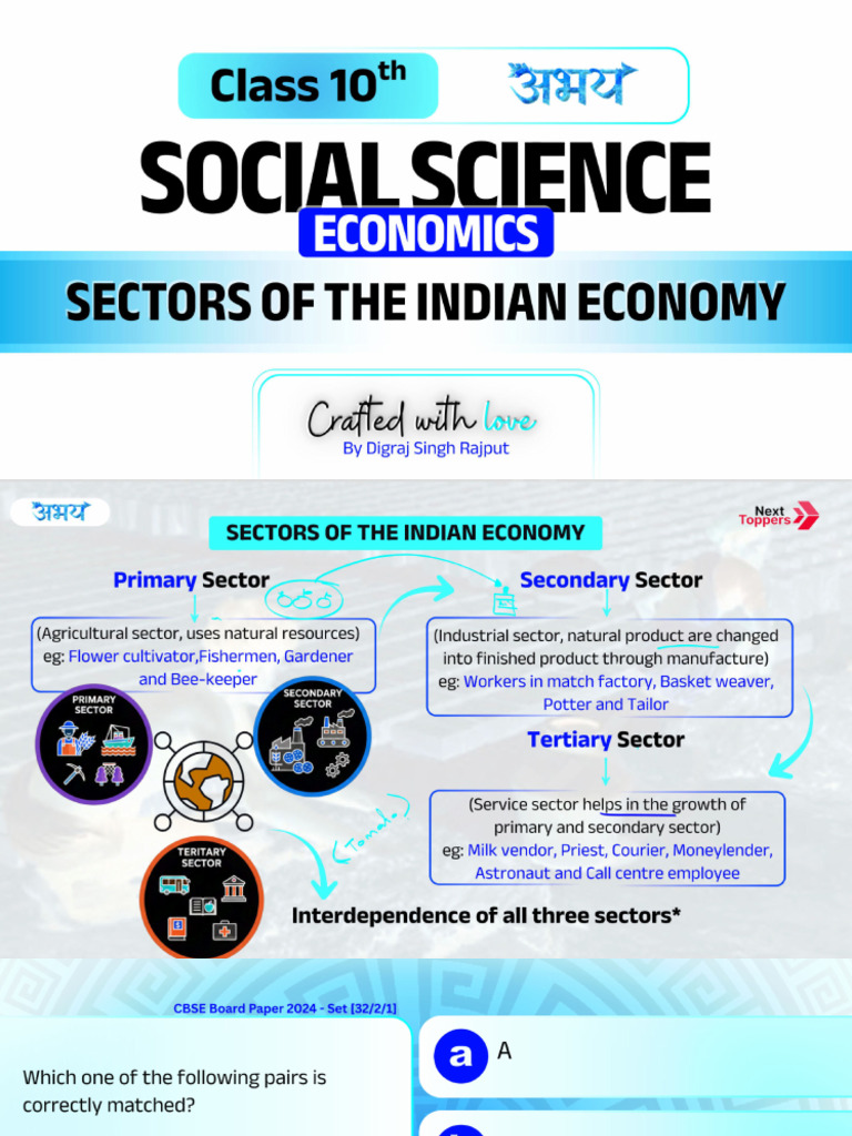 Sectors of The Indian Economy | PDF