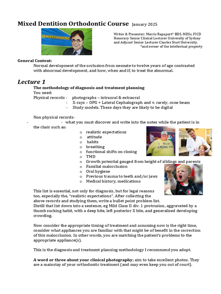 Mixed Dentition Course Notes | PDF | Orthodontics | Primate Anatomy