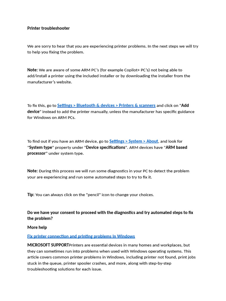 Windows Printer Troubleshooting Guide | PDF