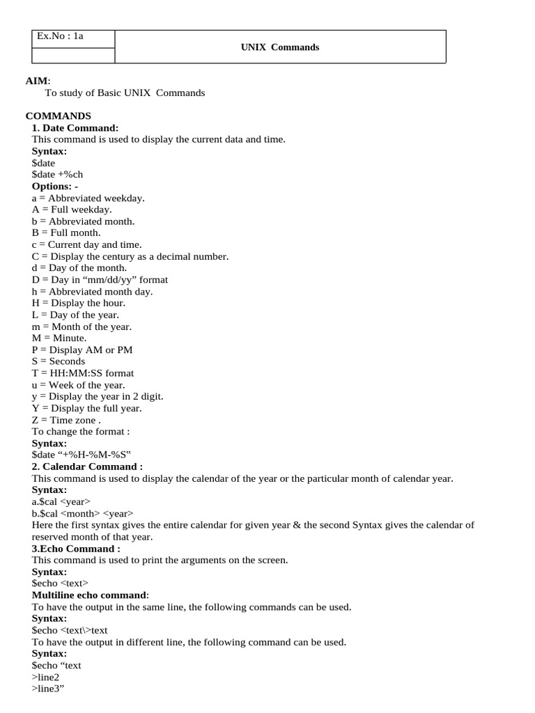 Basic UNIX Commands and Shell Programs | PDF | Computer Terminal ...