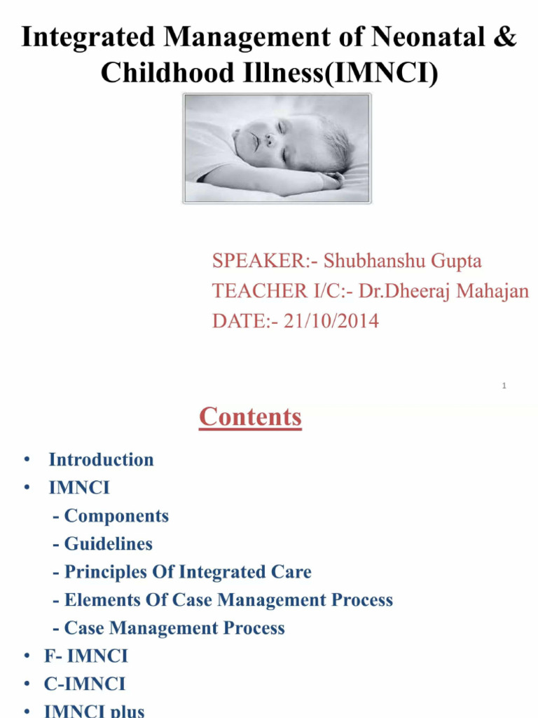 Imnci 1 | PDF