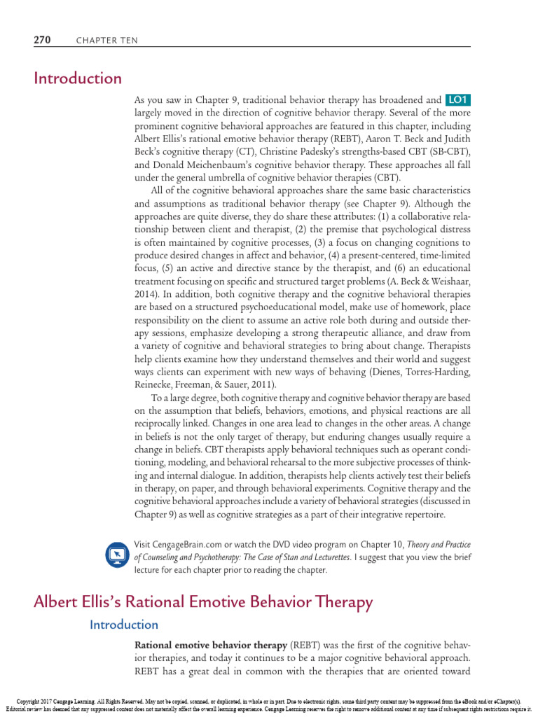 Overview of Cognitive Behavior Therapy | PDF | Rational Emotive ...
