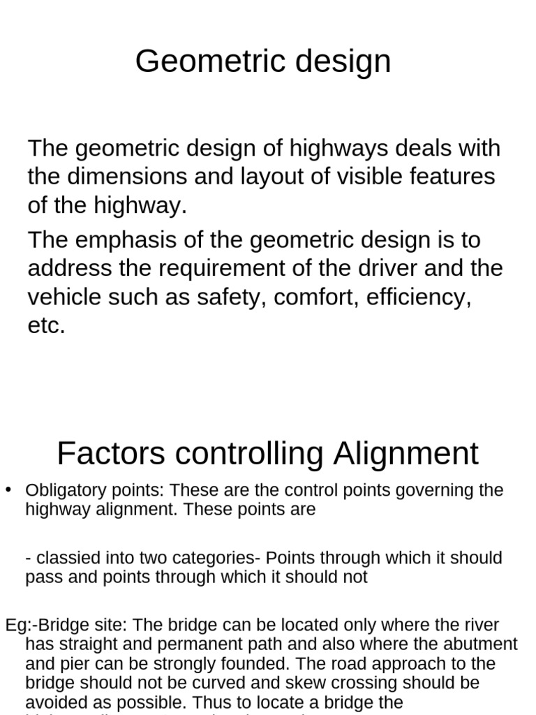 Highway Geometric Design Essentials | PDF | Road | Transport