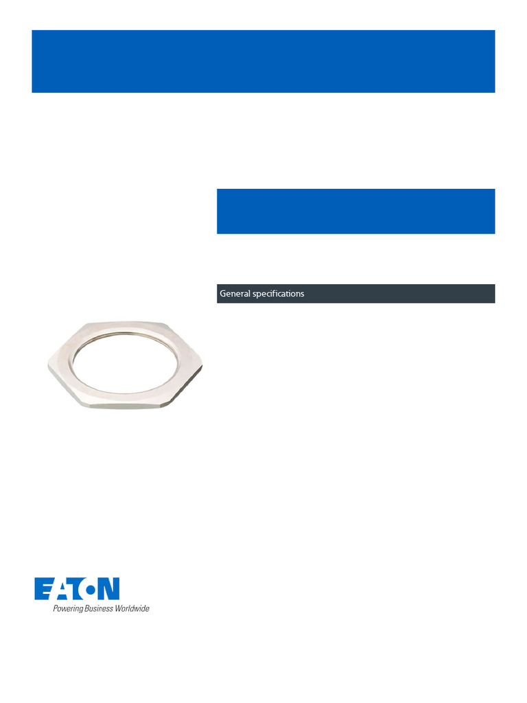 Eaton Capri Locknut Specifications | PDF