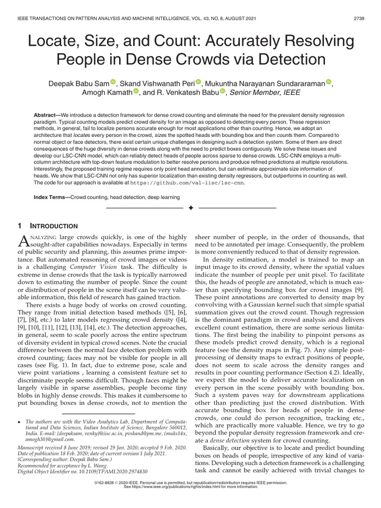 Dense Crowd Detection and Counting System | PDF | Regression Analysis ...