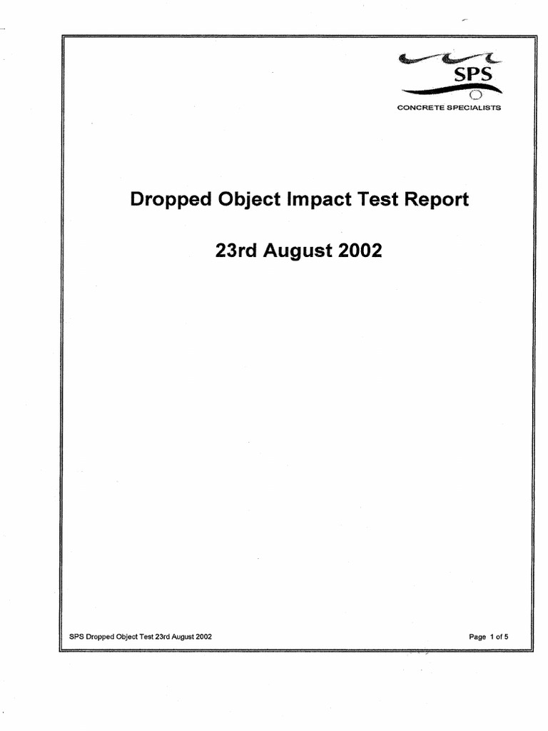 Dropped Object Report - 23.08.2002 | PDF