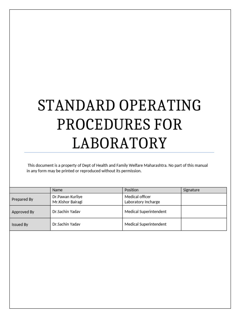 Laboratory Standard Operating Procedures | PDF | Calibration | Laboratories