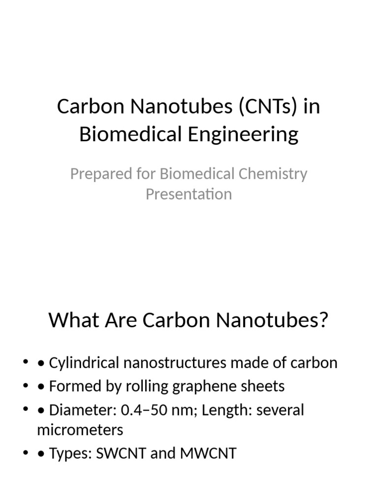 Carbon Nanotubes in Biomedical Applications | PDF