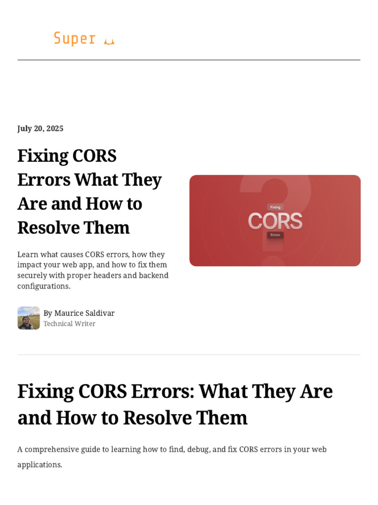 Fixing CORS Errors: A Complete Guide | PDF | World Wide Web | Internet ...
