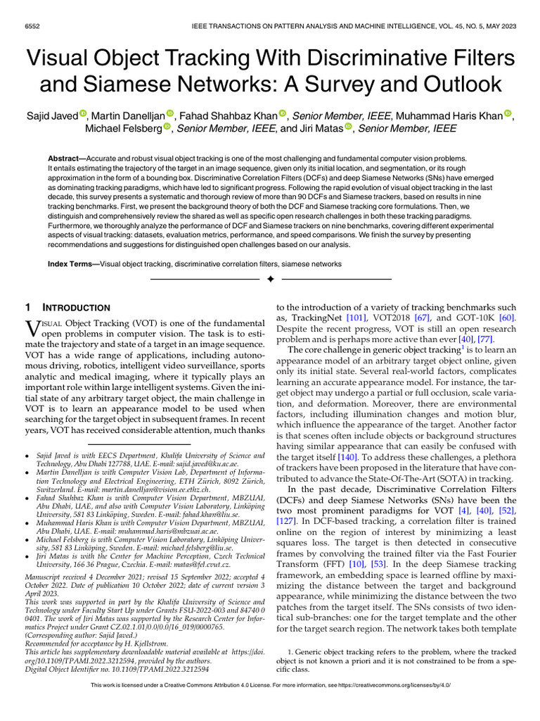 Visual Object Tracking With Discriminative Filters and Siamese Networks ...