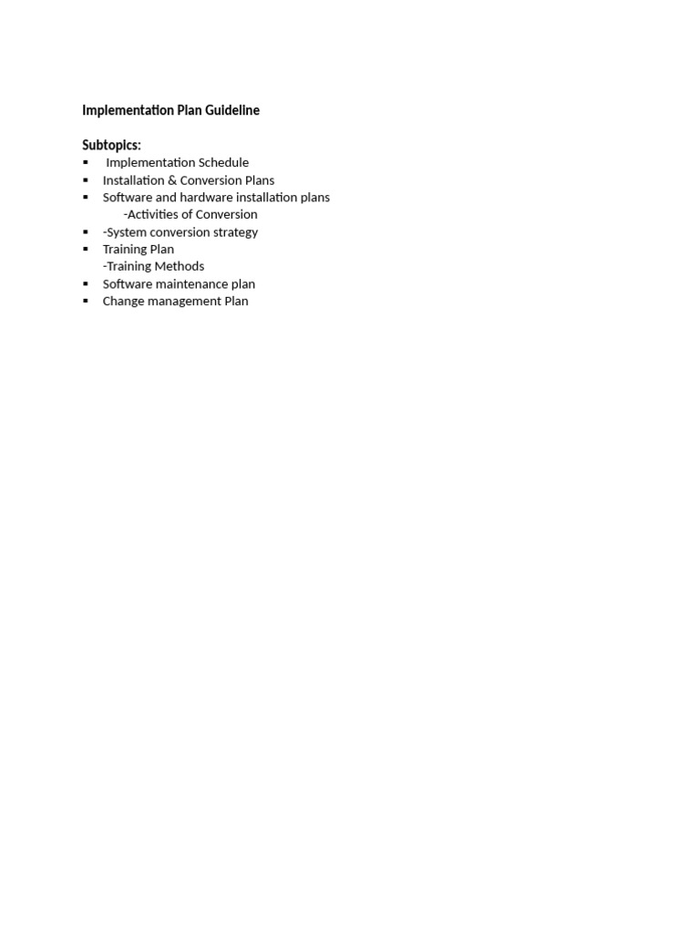 Implementation Plan Guidelines Overview | PDF