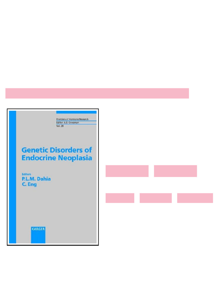 (Ebook) Genetic Disorders of Endocrine Neoplasia (Frontiers of Hormone ...