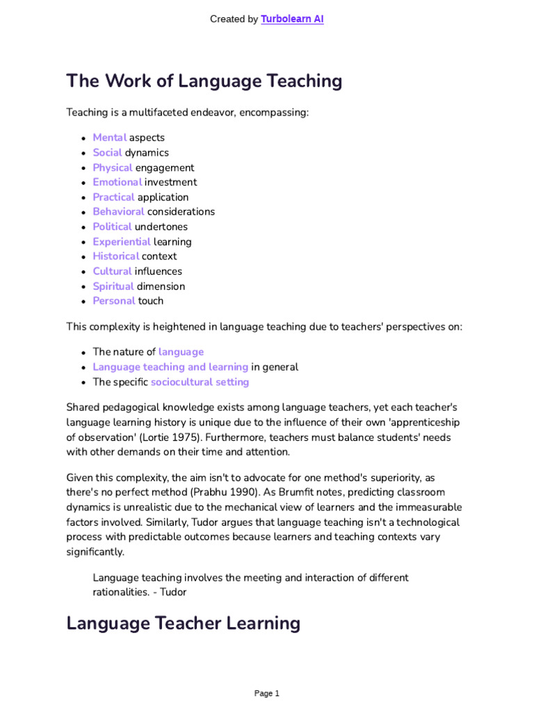 Understanding Language Teaching Methods | PDF | Cognitive Science ...