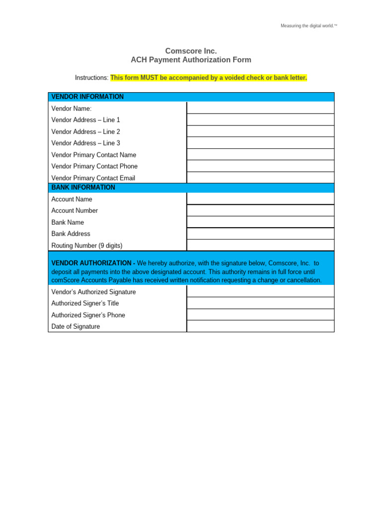 ACH Payment Authorization Form Guide | PDF