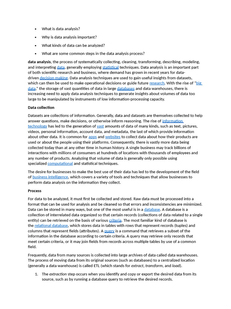 Understanding Data Analysis Process | PDF | Data Analysis | Data