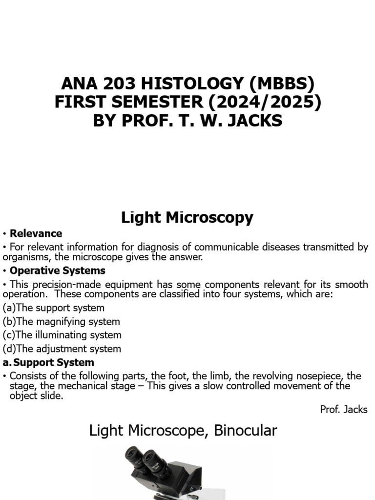 Light Microscopy in Histology Basics | PDF | Connective Tissue ...