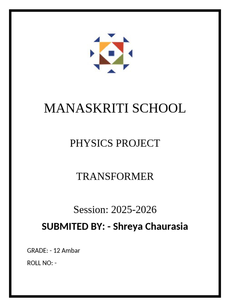 Transformer Physics Project Report | PDF | Transformer | Inductor
