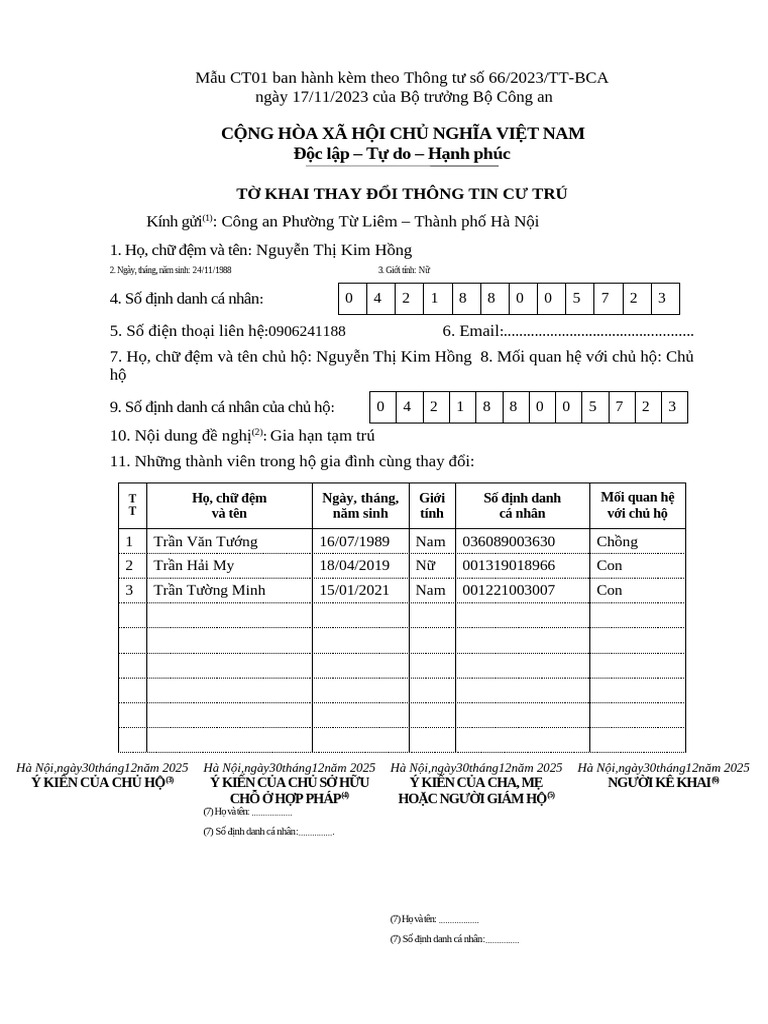 Mẫu CT01 - 66 | PDF