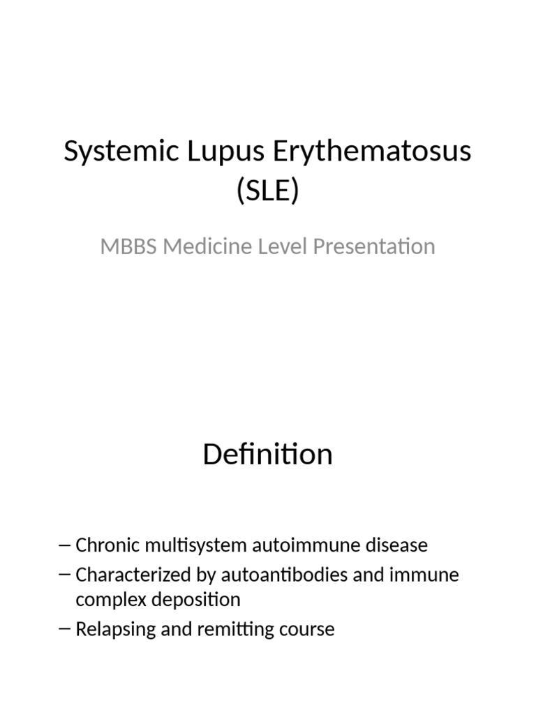 Systemic Lupus Erythematosus Overview | PDF
