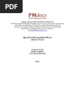 Sample Quality Management Plan Guide | PDF | Quality Management ...
