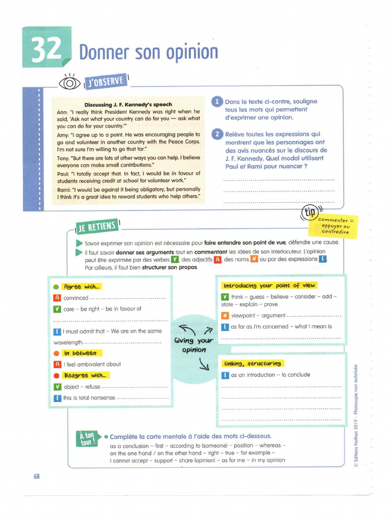 Donner Son Opinion 1 | PDF