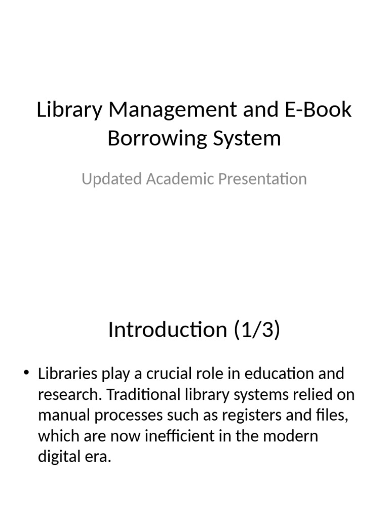 Library Management & E-Book System | PDF