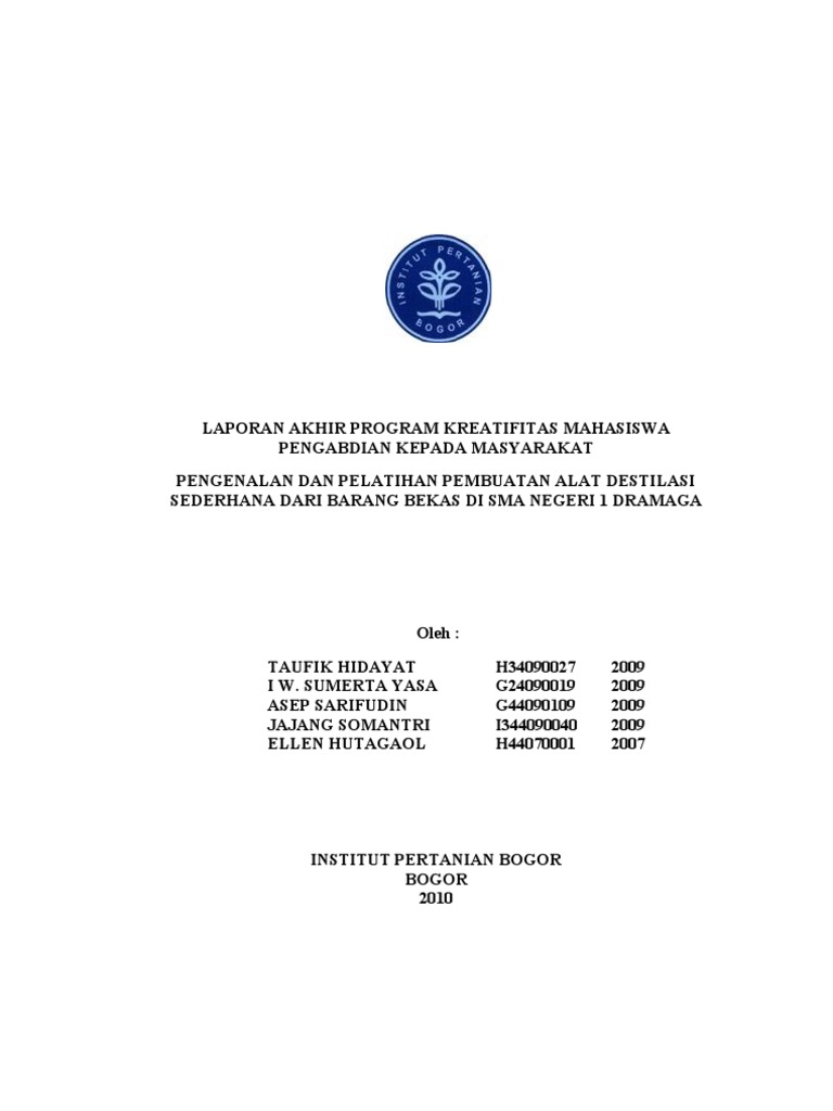 Contoh Laporan Akhir PKMM | PDF