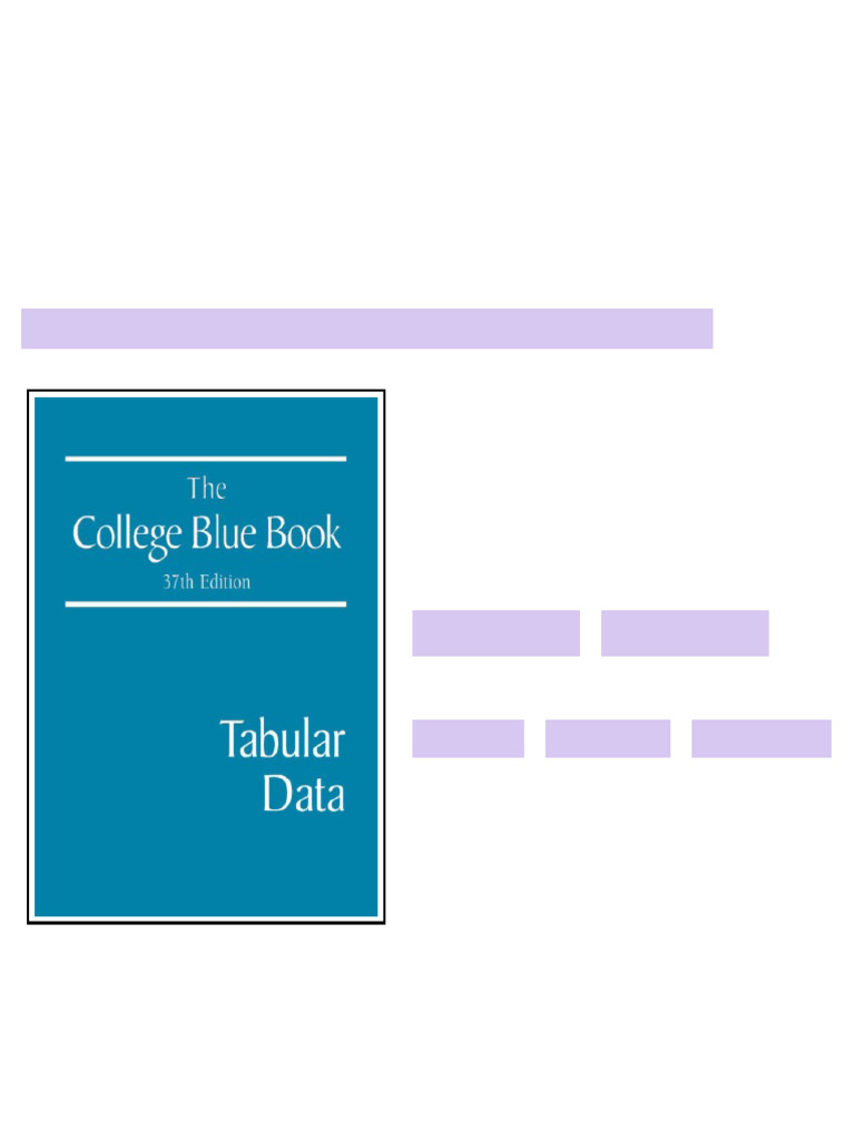 The College Blue Book 37 Edition 2010 Volume 2 Tabular Data Bohdan ...